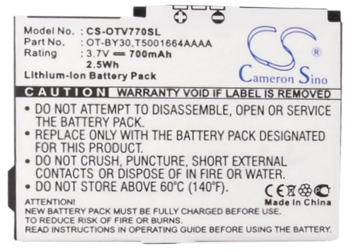 Replacement Battery for Alcatel  One Touch V770 – Mobile, SmartPhone – 700mAh/2.59Wh / 3.7V