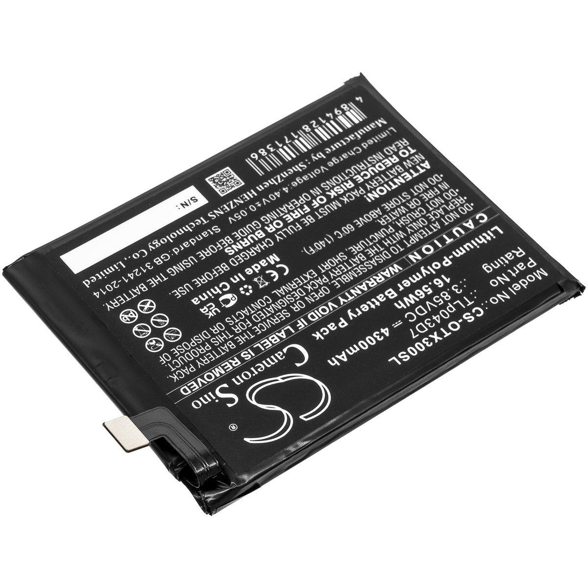 Replacement Battery for Alcatel 3X – Mobile, SmartPhone – 4300mAh / 3.85V