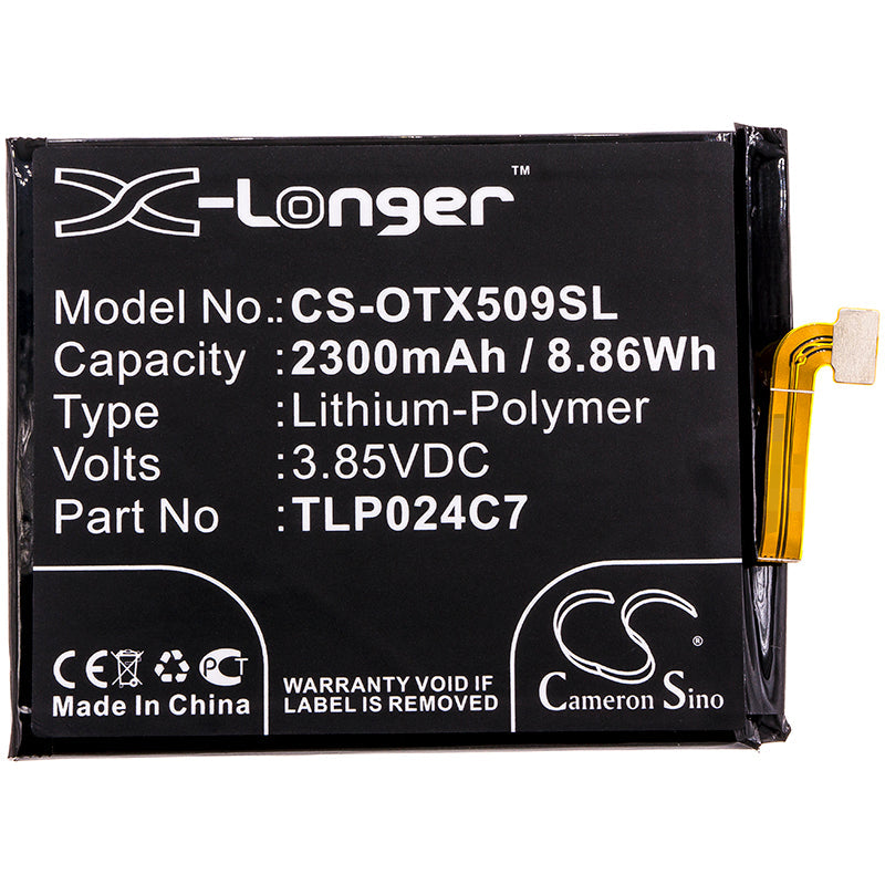 Replacement Battery for Alcatel  1X – Mobile, SmartPhone – 2300mAh / 8.86Wh / 3.85V