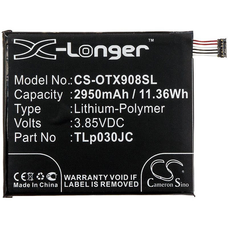 Replacement Battery for Alcatel  3C – Mobile, SmartPhone – 2950mAh / 11.36Wh / 3.85V