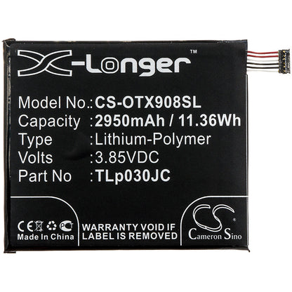 Replacement Battery for Alcatel  3C – Mobile, SmartPhone – 2950mAh / 11.36Wh / 3.85V