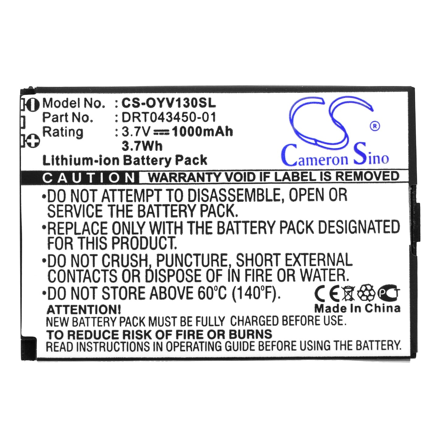 Replacement Battery for Auro  M101 – Mobile, SmartPhone – 1000mAh / 3.70Wh / 3.7V