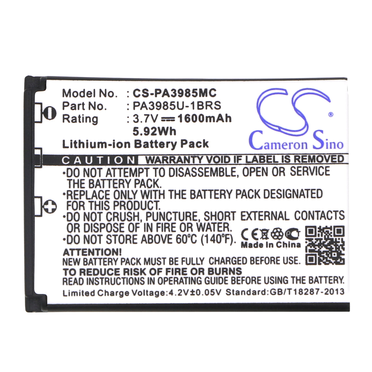 Replacement Battery for Toshiba Camileo X200 – Camera – 1600mAh / 3.7V
