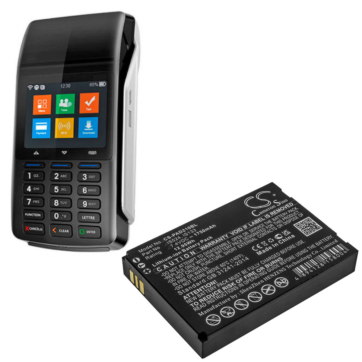 Replacement Battery for Pax D210 – Payment Terminal – 1750mAh / 7.4V