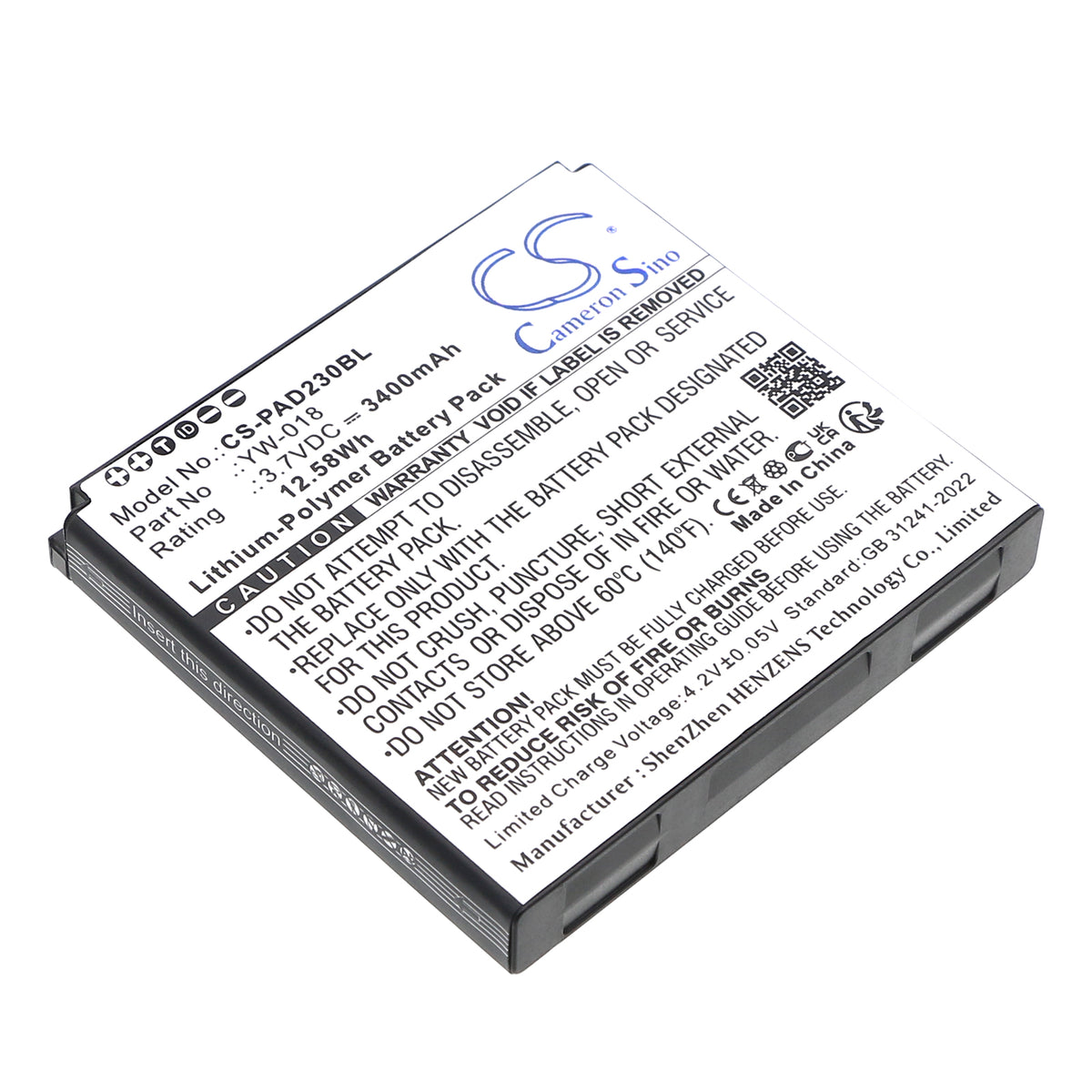 Replacement Battery for Pax D230 – Payment Terminal – 3400mAh / 3.7V
