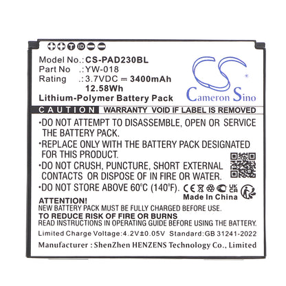 Replacement Battery for Pax D230 – Payment Terminal – 3400mAh / 3.7V