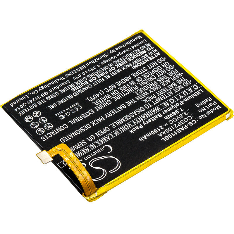 Replacement Battery for Panasonic  Eluga A – Mobile, SmartPhone – 2100mAh / 7.98Wh / 3.8V