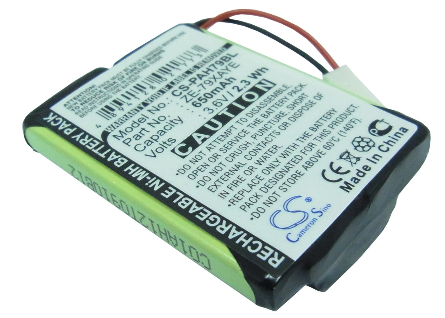 Replacement Battery for Panasonic  Handheld ZE-79 – Barcode Scanner – 650mAh/2.34Wh / 3.6V