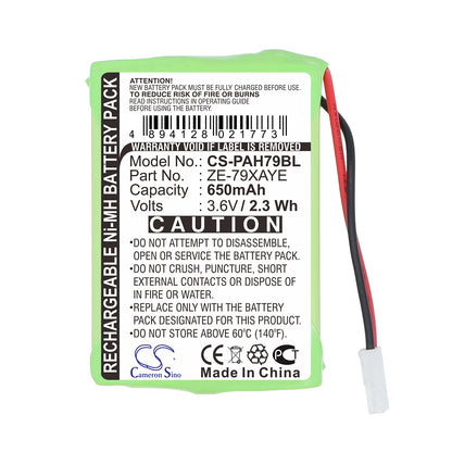 Replacement Battery for Panasonic Handheld ZE-79UNCY – Barcode Scanner – 650mAh / 3.6V