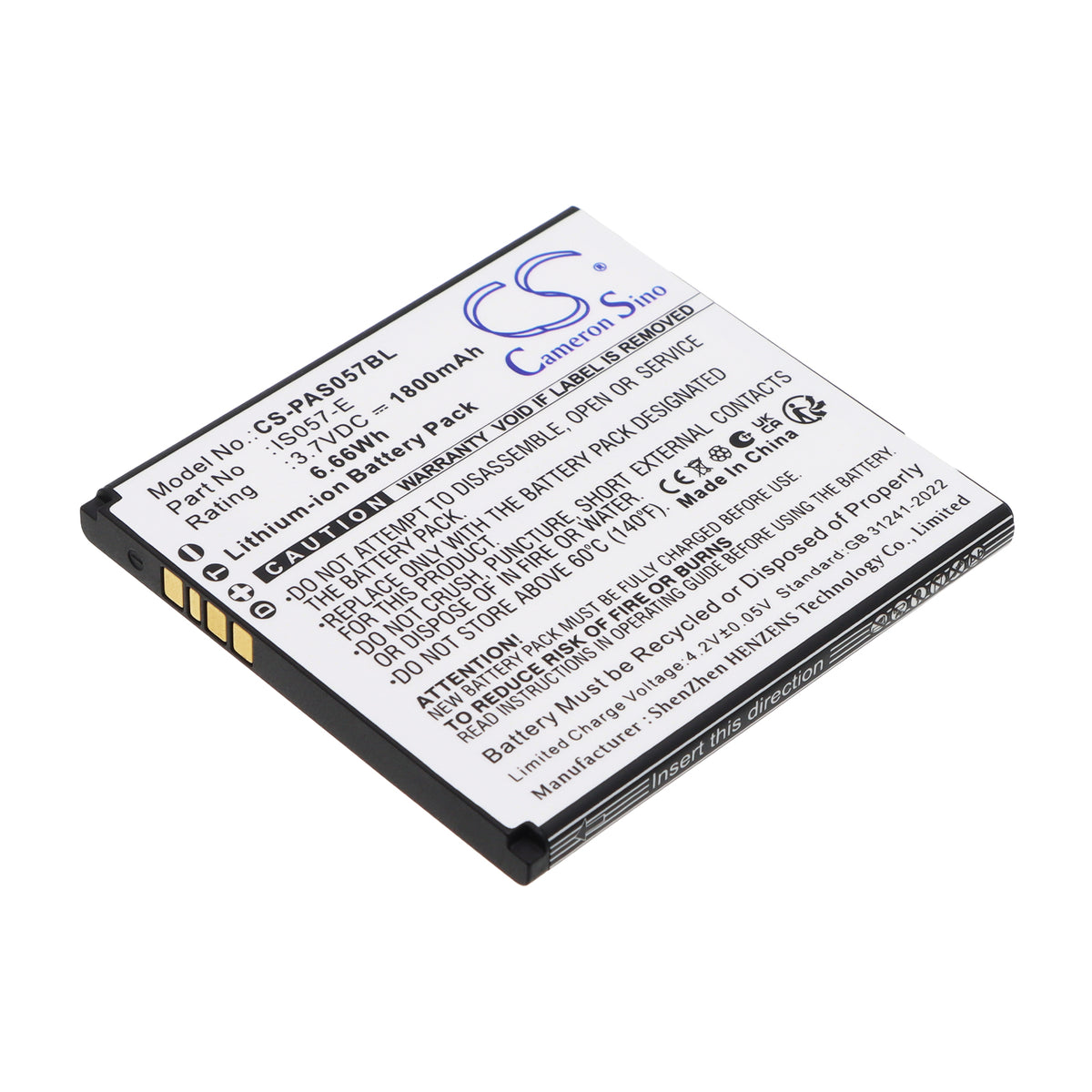 Replacement Battery for Pax IS057-E – Payment Terminal – 1800mAh / 3.7V