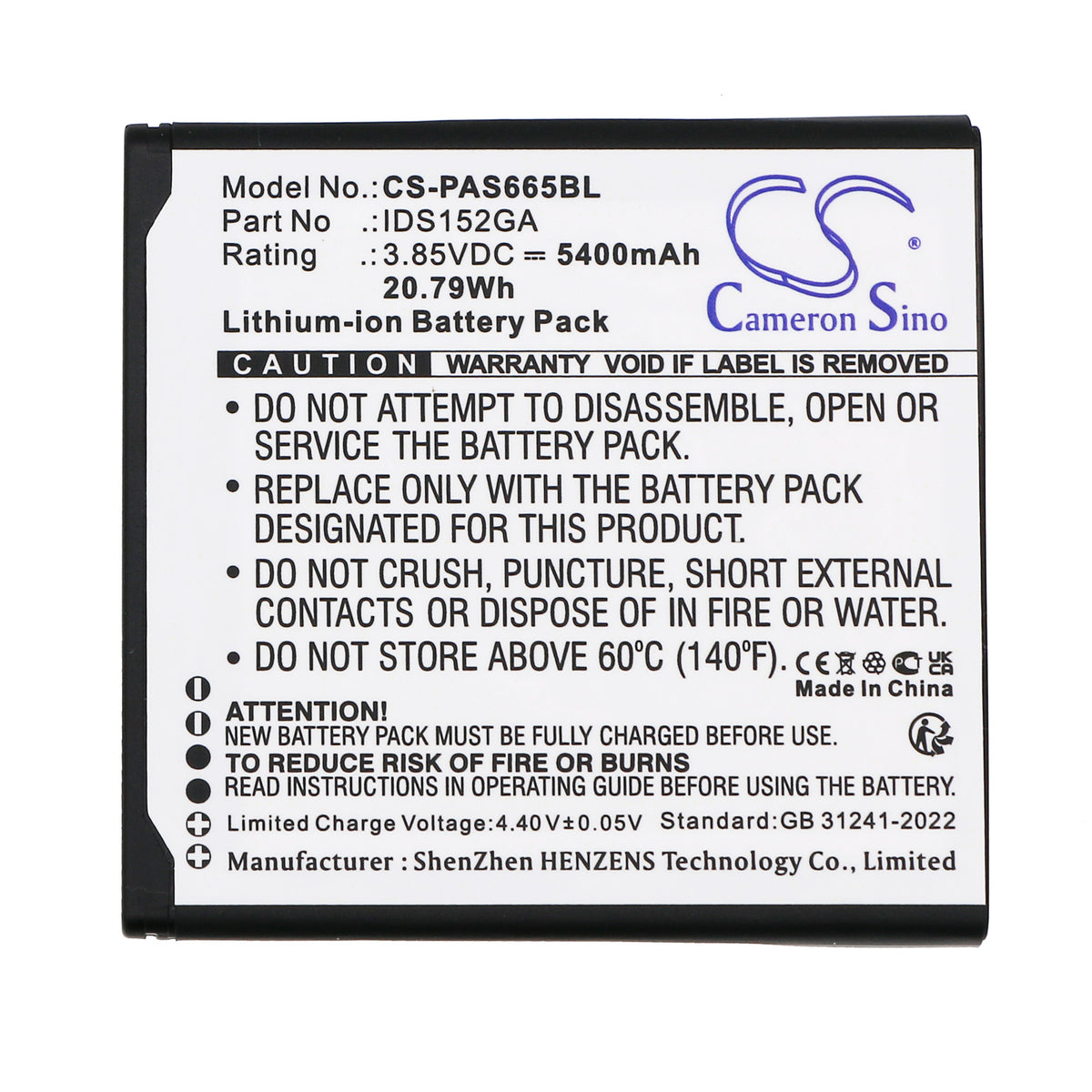 Replacement Battery for Pax – Payment Terminal – 5400mAh / 3.85V