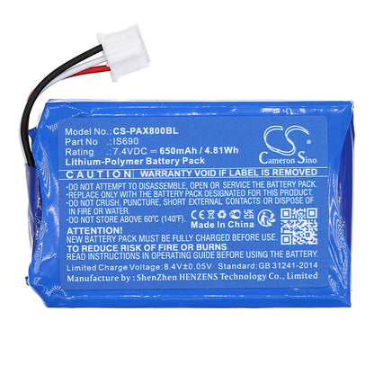 Replacement Battery for Pax Q80 – Payment Terminal – 650mAh / 7.4V