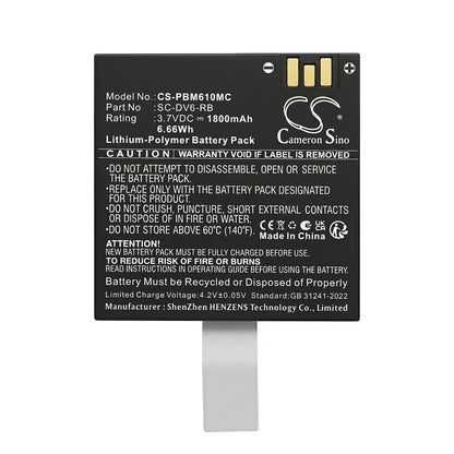 Replacement Battery for PatrolEyes HD DV6-RB – Body Camera – 1800mAh / 3.7V