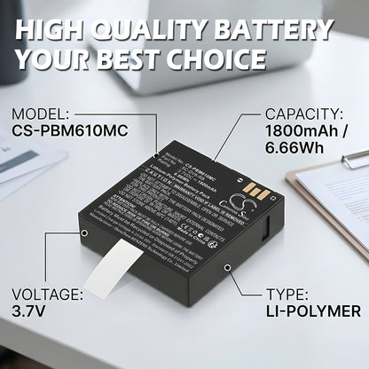 Replacement Battery for PatrolEyes HD DV6-RB – Body Camera – 1800mAh / 3.7V