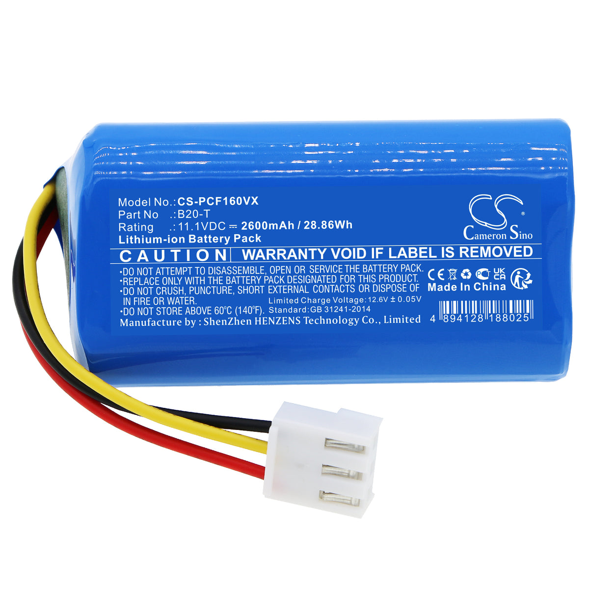Replacement Battery for Proscenic F16 – Vacuum – 2600mAh / 11.1V