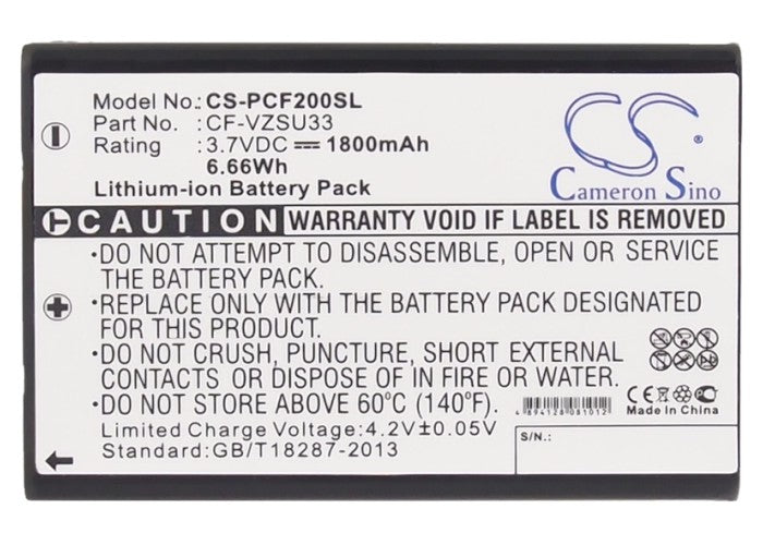 Replacement Battery for Panasonic Toughbook CF-P2 – Barcode Scanner – 1800mAh / 3.7V - image 5