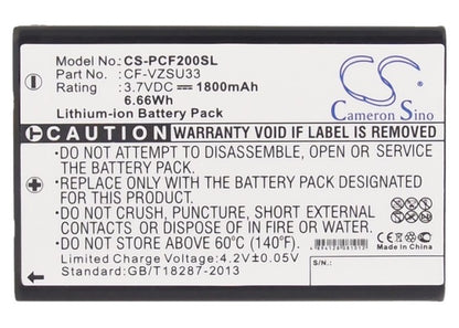 Replacement Battery for Panasonic Toughbook CF-P2 – Barcode Scanner – 1800mAh / 3.7V - image 5