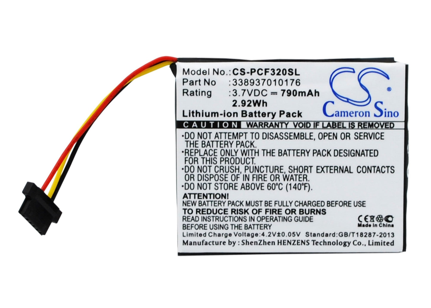 Replacement Battery for Pioneer  AVIC-F AVIC-U – GPS, Navigator – 790mAh / 2.92Wh / 3.7V