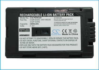 Replacement Battery for Hitachi | Panasonic DZ-MV200A – Camera – 3300mAh / 7.4V