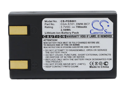 Replacement Battery for Panasonic Lumix DMC-F7-B – Camera – 700mAh / 3.7V - image 1