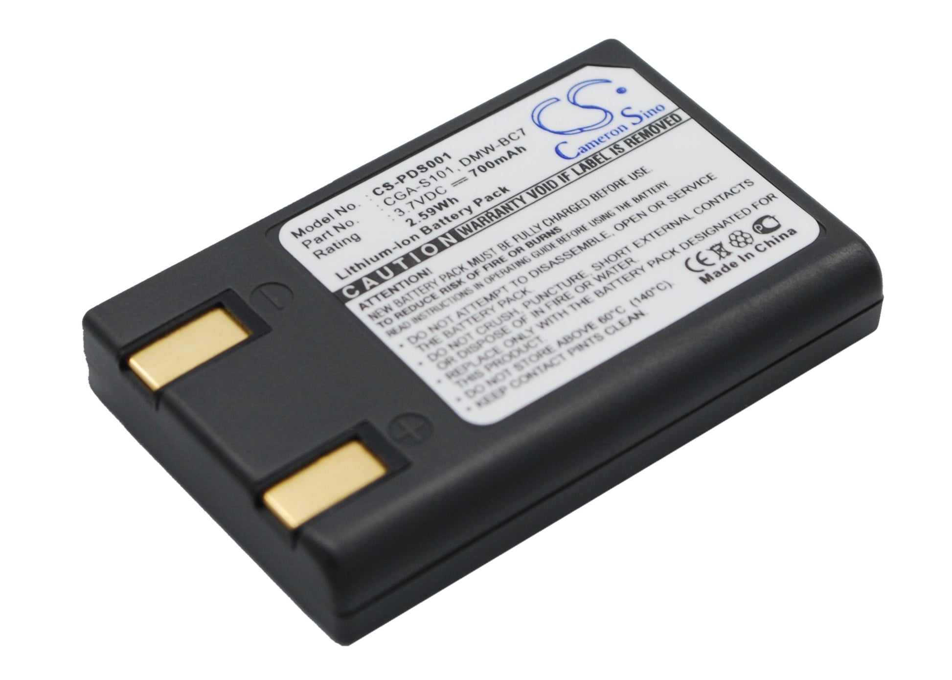 Replacement Battery for Panasonic Lumix DMC-F7-B – Camera – 700mAh / 3.7V - image 2
