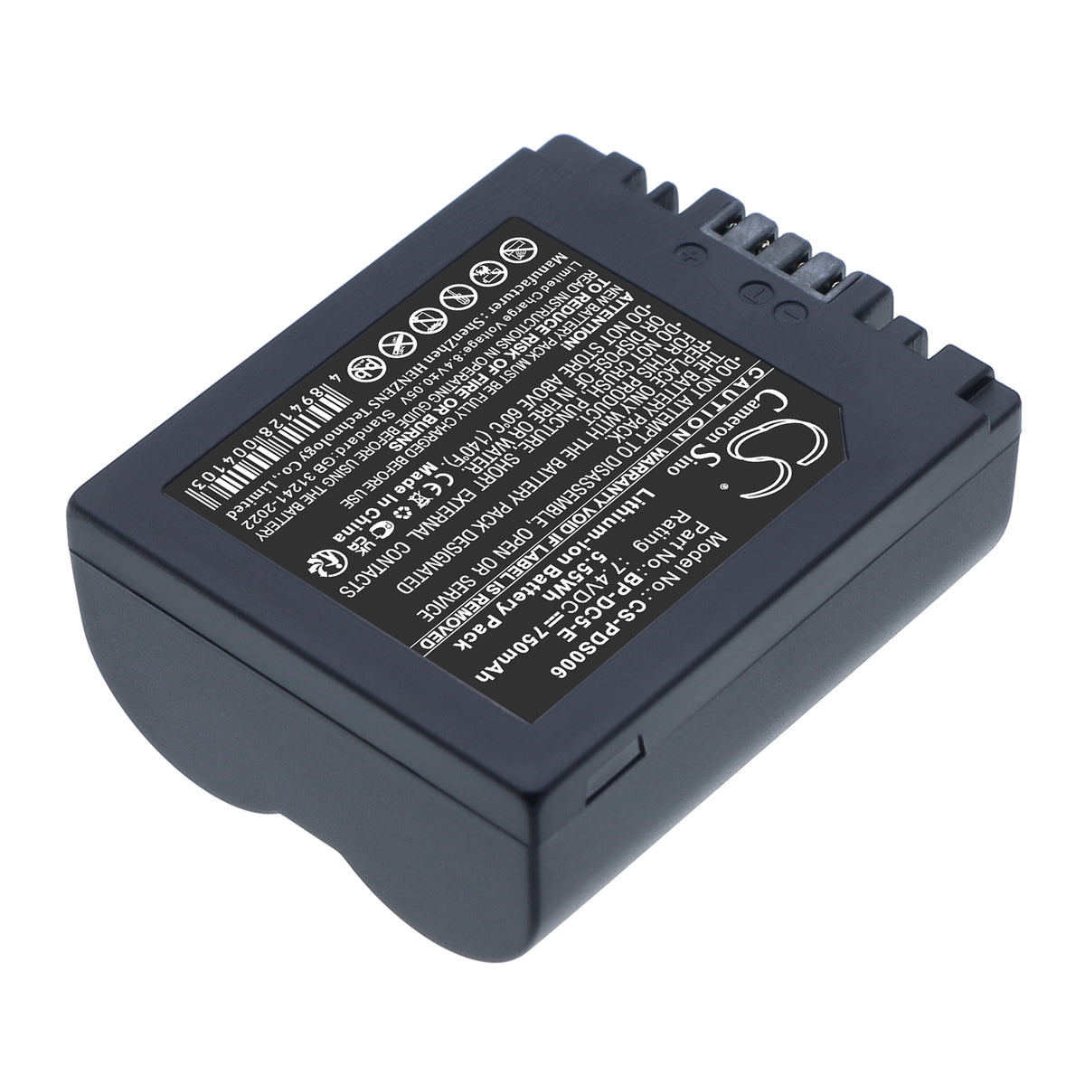 Replacement Battery for Panasonic | Leica Lumix DMC-FZ50EB-K – Camera – 750mAh / 7.4V