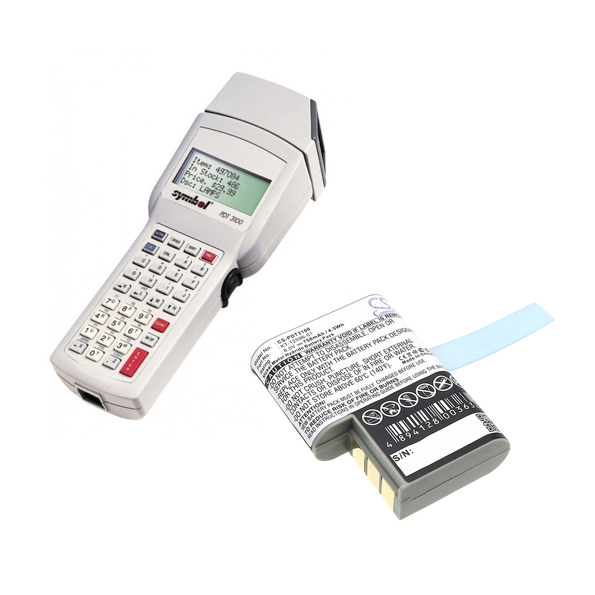 Replacement Battery for Symbol PDT 3100 – Barcode Scanner – 750mAh / 6V