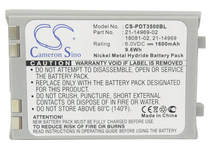 Replacement Battery for Symbol  PDT3500 – Barcode Scanner – 1600mAh / 6.0V