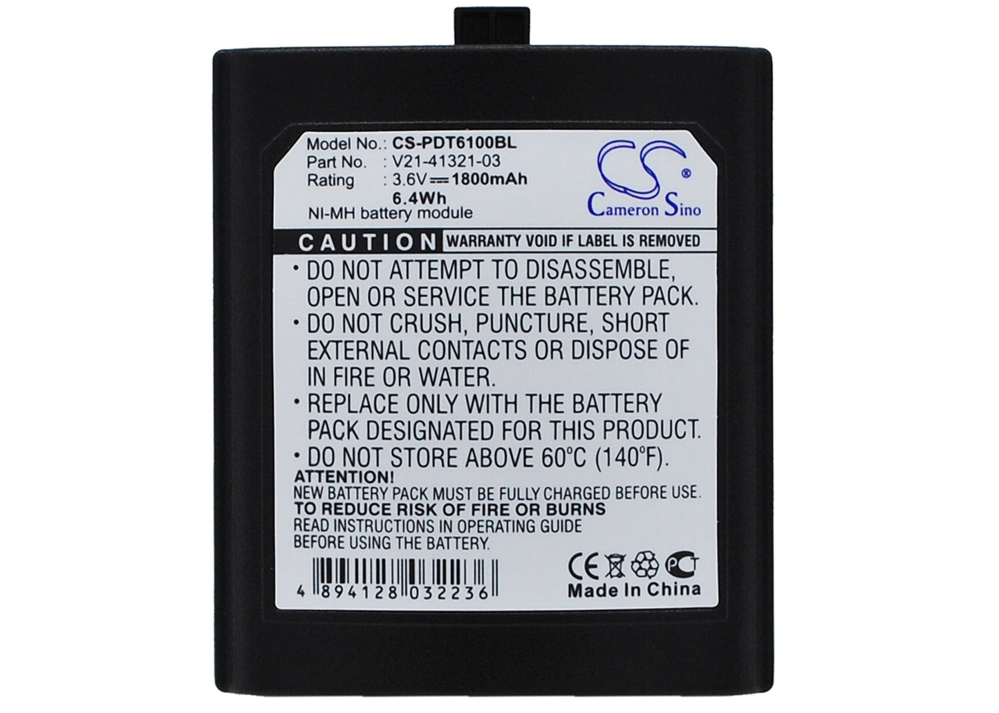 Replacement Battery for Symbol  PDT6100 – Barcode Scanner – 1800mAh / 3.6V