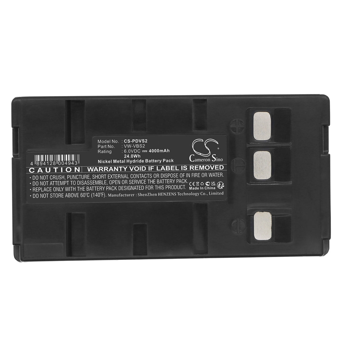 Replacement Battery for Panasonic NV-3CCD1 – Camera – 4000mAh / 6V
