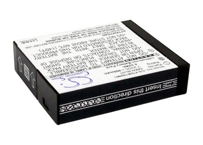 Replacement Battery for Panasonic  Lumix DMC-GM1 – Camera – 600mAh / 4.32Wh / 7.2V
