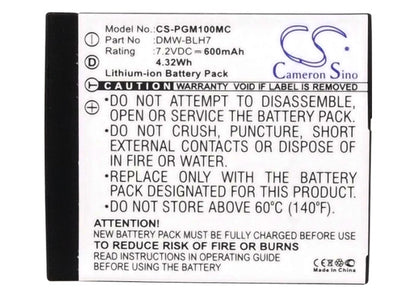 Replacement Battery for Panasonic Lumix DMC-GM1 – Camera – 600mAh / 7.2V