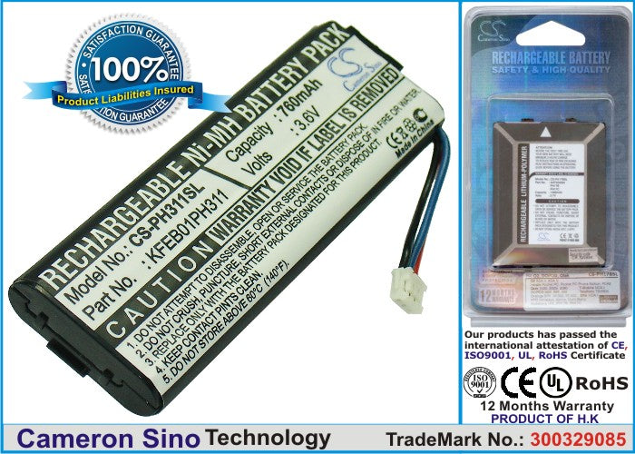 Replacement Battery for Philips FIZFO-311 – Mobile, SmartPhone – 750mAh / 3.6V - image 1