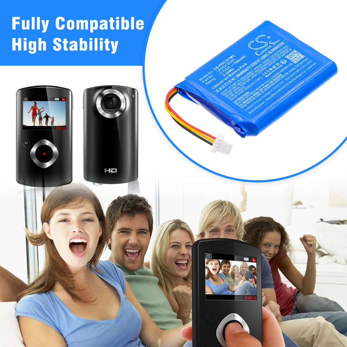 Replacement Battery for Philips ESee CAM101BL/00 – Camera – 700mAh / 3.7V