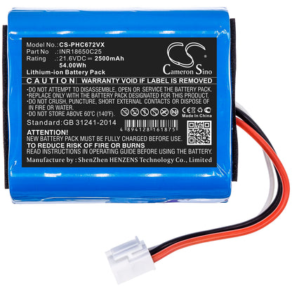 Replacement Battery for Philips FC6719/01 – Vacuum – 2500mAh / 21.6V