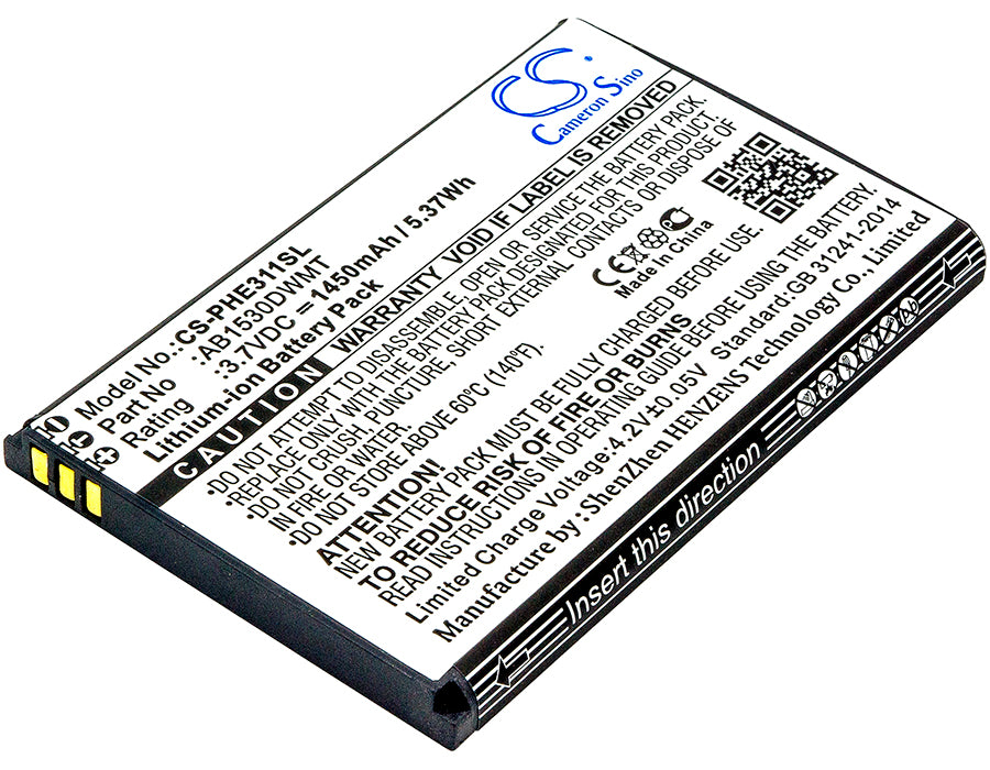Replacement Battery for Philips Xenium E311 – Mobile, SmartPhone – 1450mAh / 3.7V - image 1