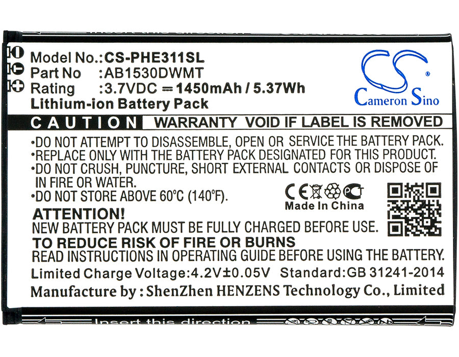 Replacement Battery for Philips Xenium E311 – Mobile, SmartPhone – 1450mAh / 3.7V - image 5