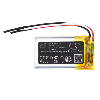 Replacement Battery for Philips CVR208 – Dashcam – 240mAh / 3.7V