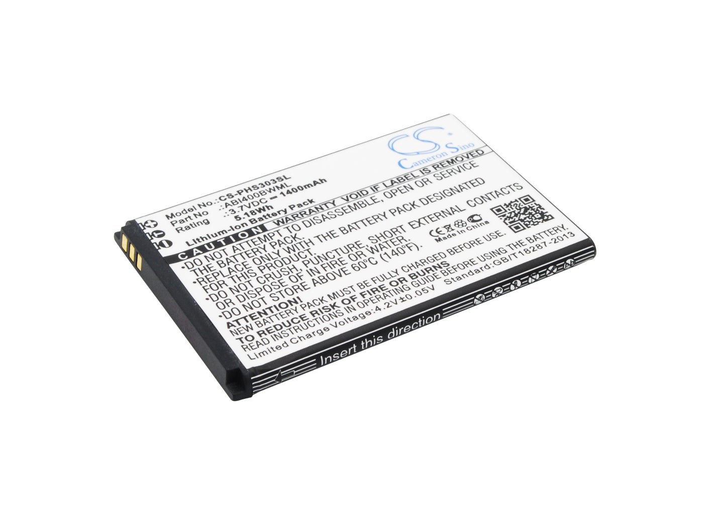 Replacement Battery for Philips Xenium S301 – Mobile, SmartPhone – 1400mAh / 3.7V - image 1