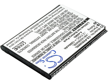 Replacement Battery for Philips  CTS308 – Mobile, SmartPhone – 1200mAh / 4.44Wh / 3.7V