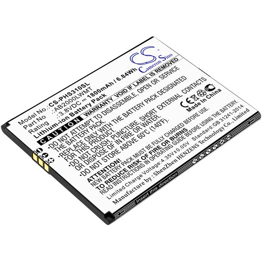 Replacement Battery for Philips Xenium CTS310X – Mobile, SmartPhone – 1800mAh / 3.8V - image 1