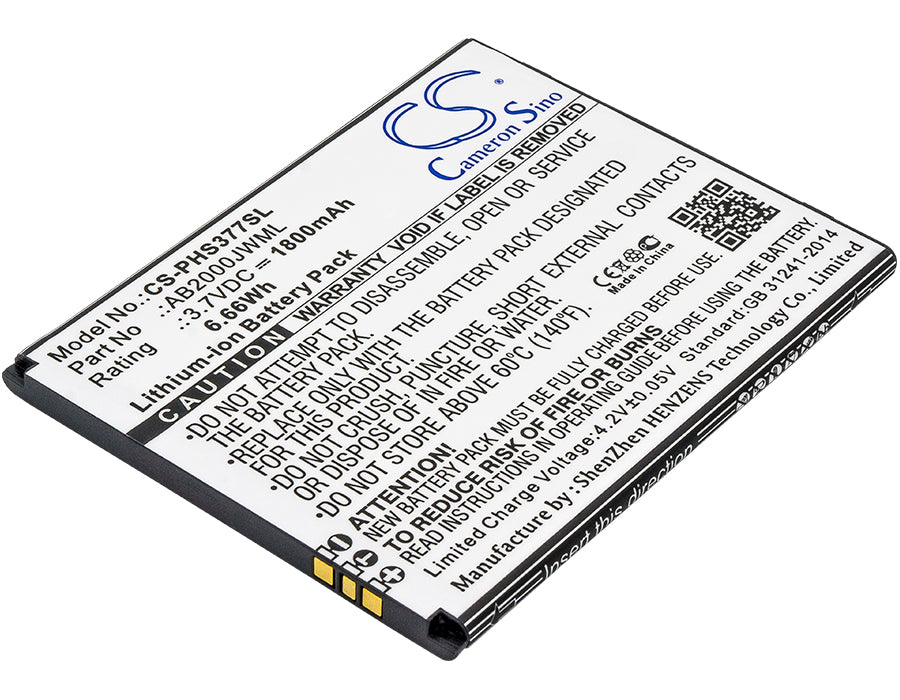 Replacement Battery for Philips Xenium S337 – Mobile, SmartPhone – 1800mAh / 3.7V - image 1