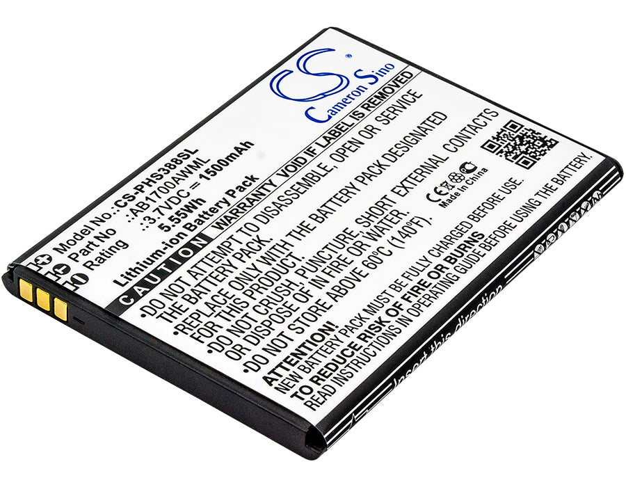 Replacement Battery for Philips S388 – Mobile, SmartPhone – 1500mAh / 3.7V - image 1