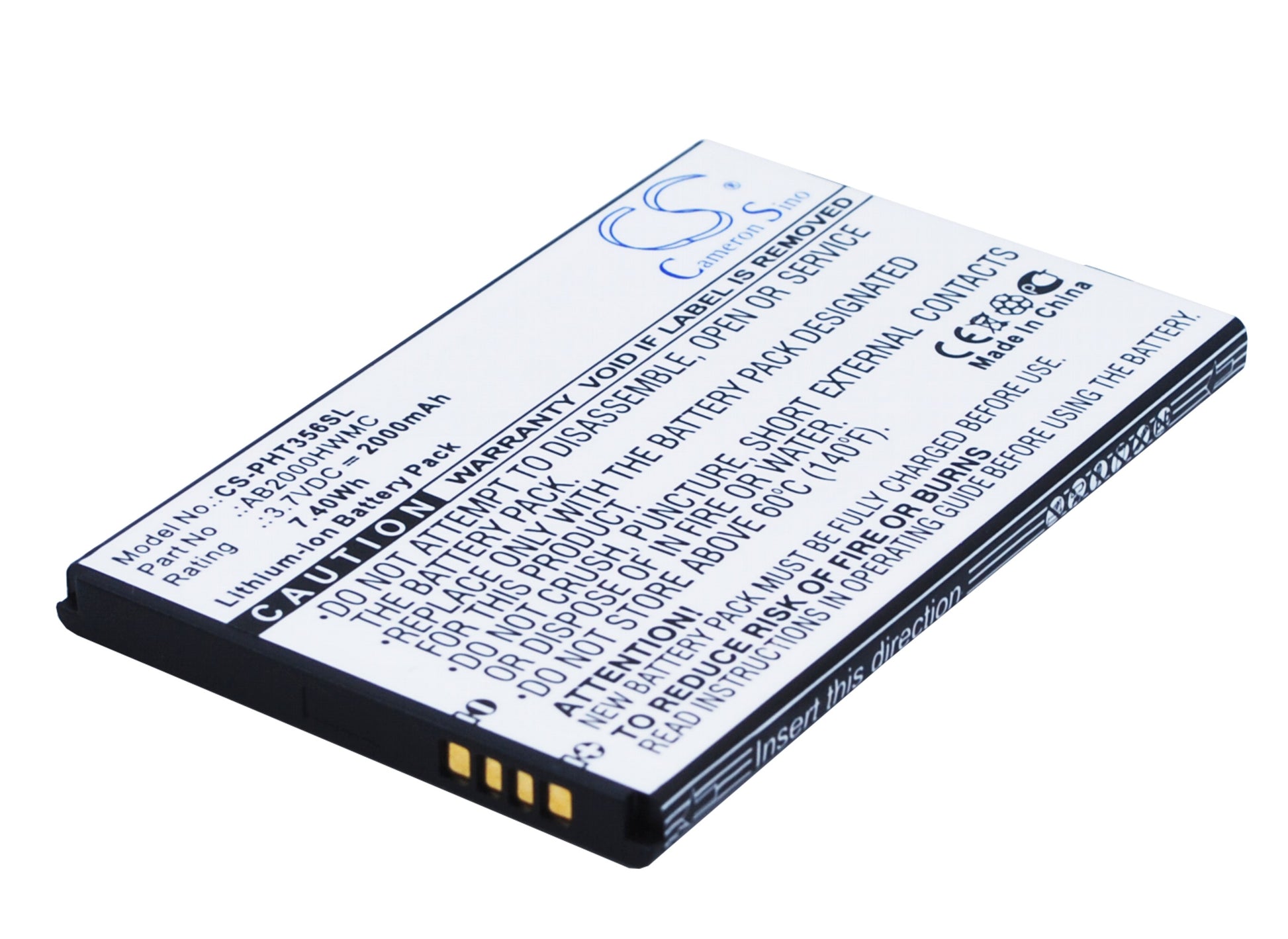 Replacement Battery for Philips Xenium T3566 – Mobile, SmartPhone – 2000mAh / 3.7V - image 1