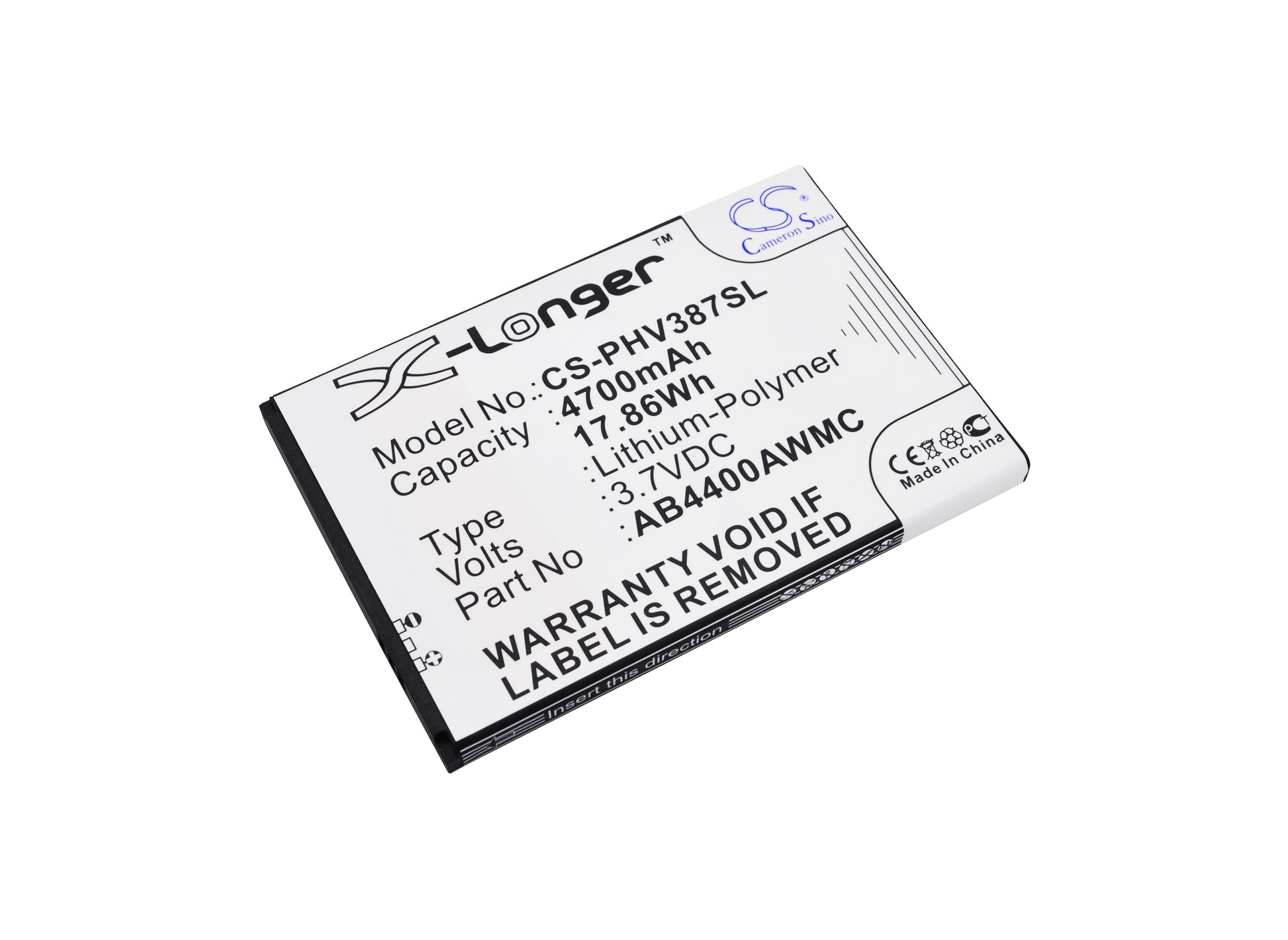 Replacement Battery for Philips Xenium V387 – Mobile, SmartPhone – 4700mAh / 3.7V - image 1