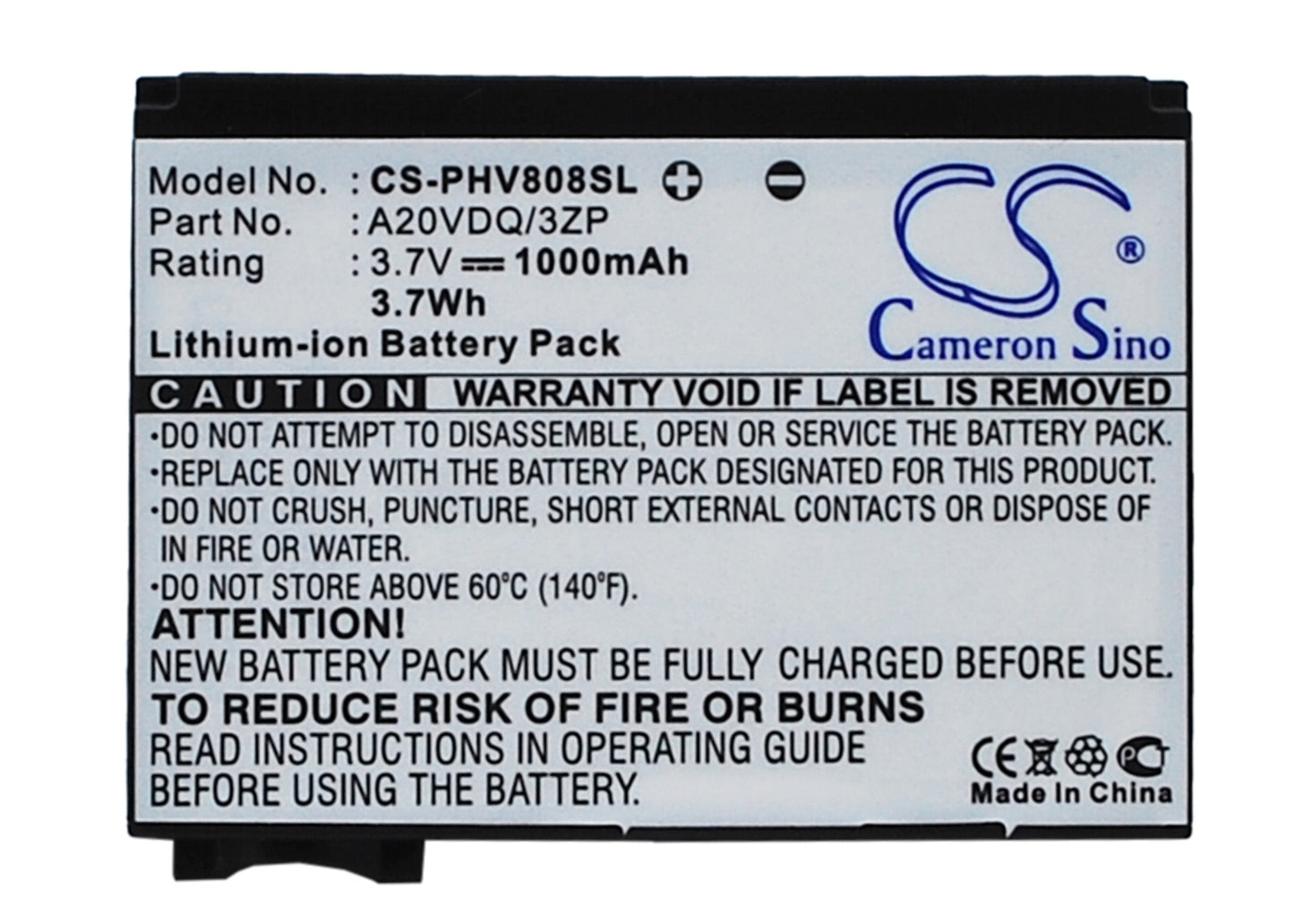 Replacement Battery for Philips Xenium V808 – Mobile, SmartPhone – 1000mAh / 3.7V - image 1
