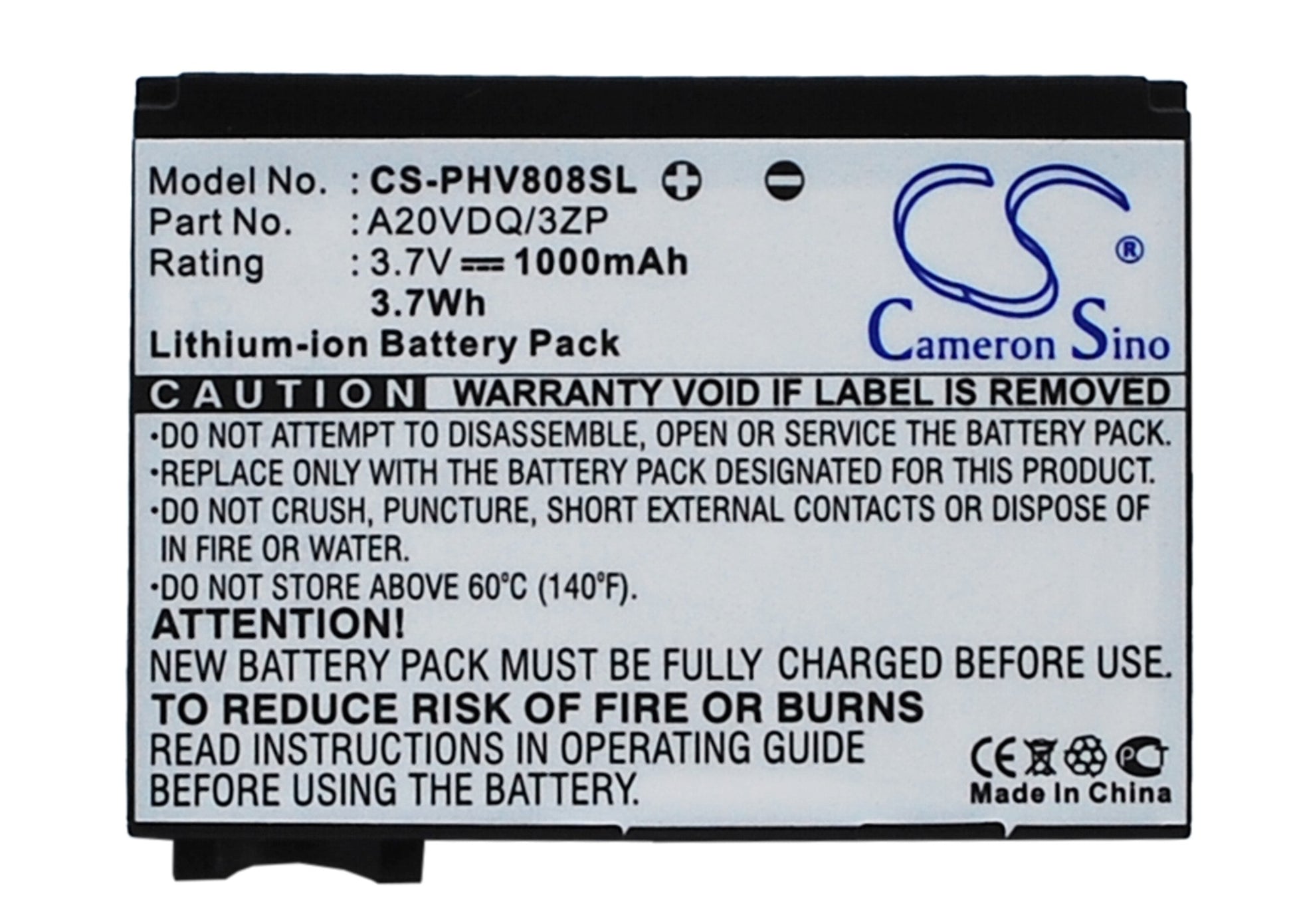 Replacement Battery for Philips Xenium V808 – Mobile, SmartPhone – 1000mAh / 3.7V - image 1