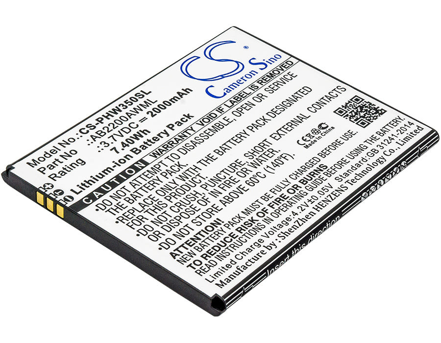 Replacement Battery for Philips Xenium W3500 – Mobile, SmartPhone – 2000mAh / 3.7V - image 1