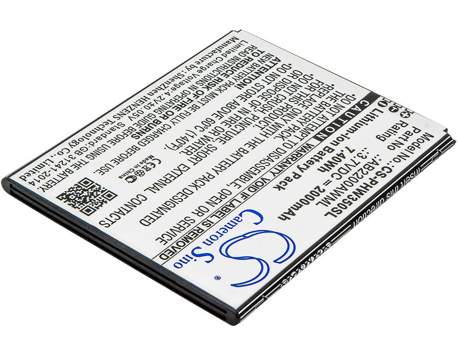 Replacement Battery for Philips  W3500 – Mobile, SmartPhone – 2000mAh / 7.40Wh / 3.7V