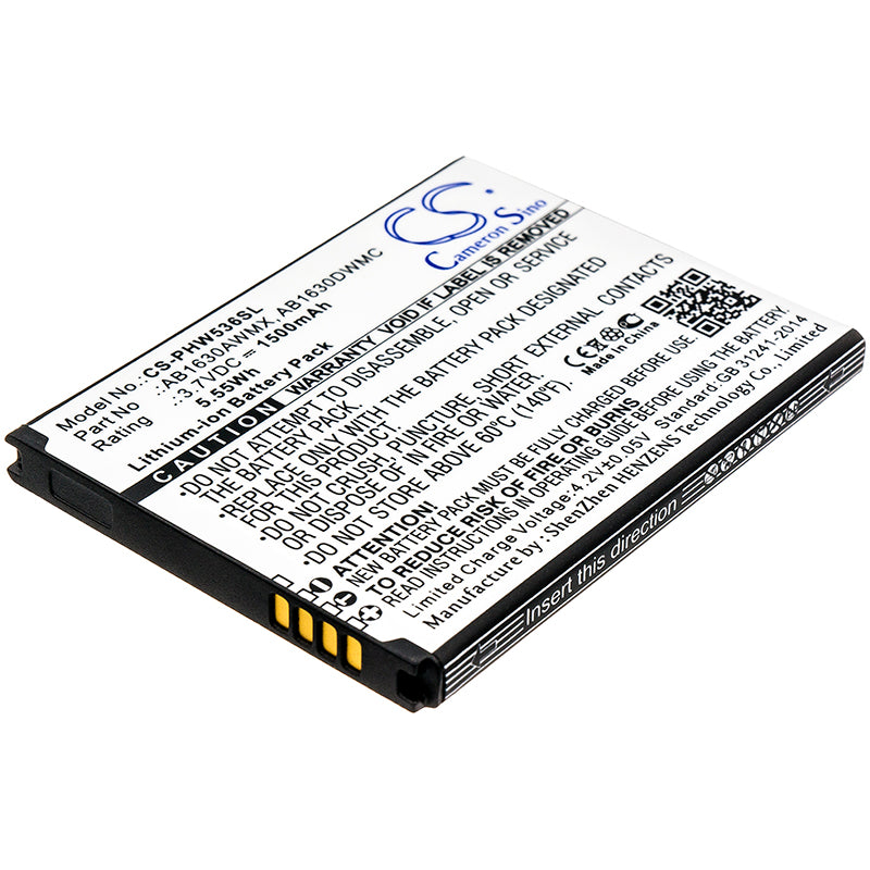 Replacement Battery for Philips Xenium W536 – Mobile, SmartPhone – 1500mAh / 3.7V - image 1
